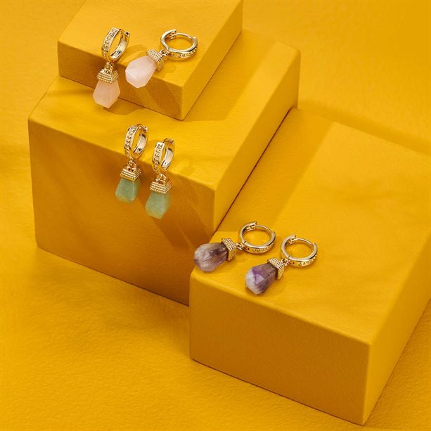 Avon Seren Semi-Precious Hoop Drop Earrings