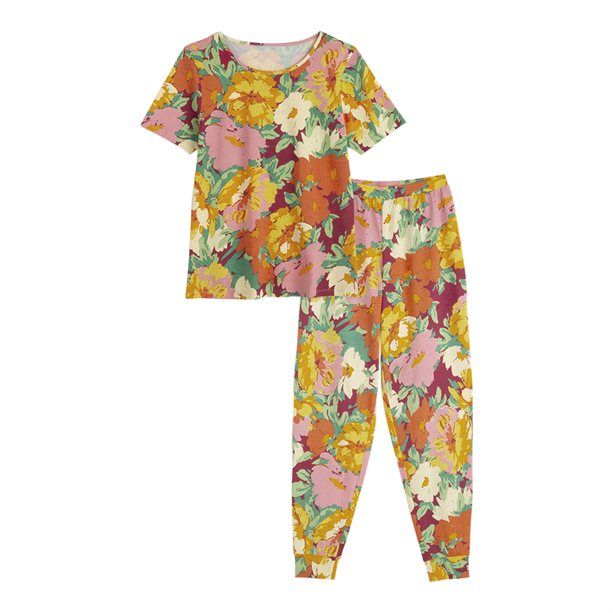 Avon Painted Floral Short Sleeve Jogger PJs